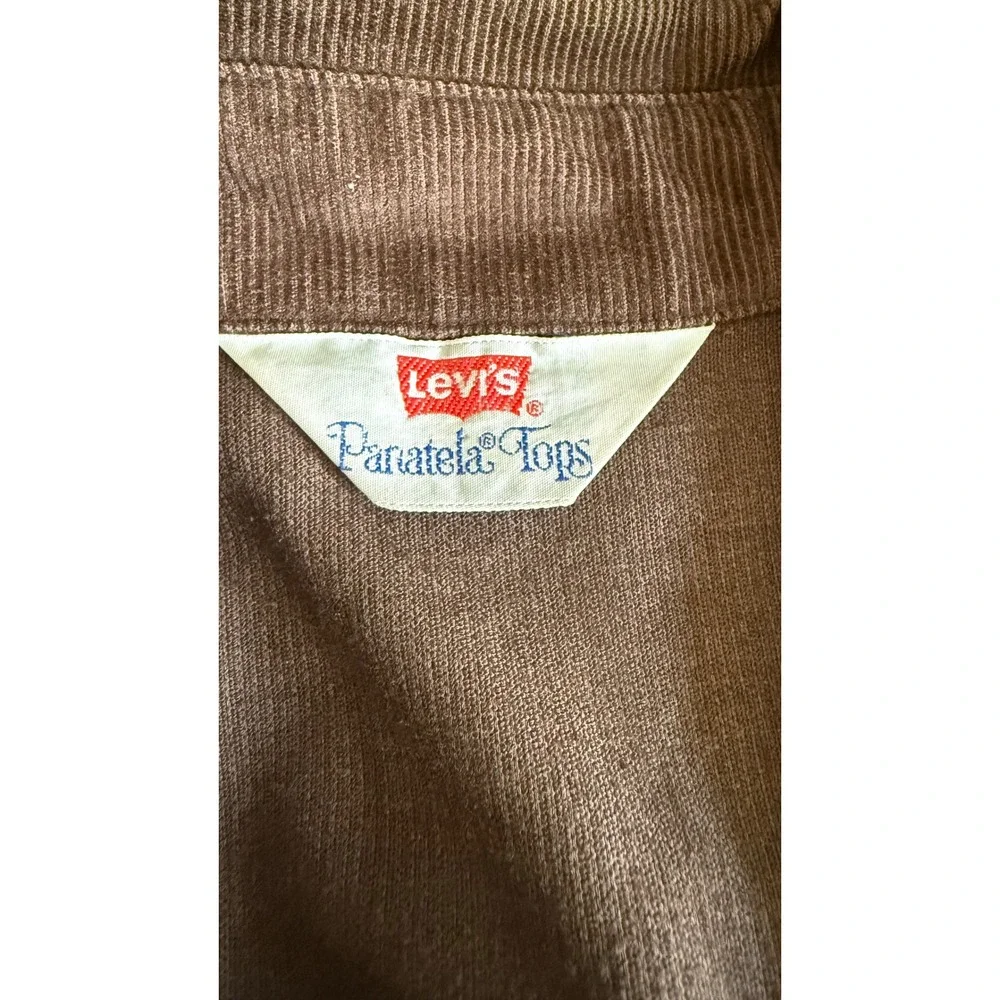Vintage Levis Panatela Tops Brown Corduroy Shirt Jacket Orange Tab 70s Mens L - Picture 2 of 16
